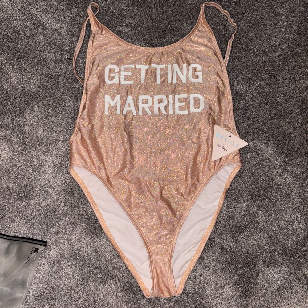 Dippin' Daisy's Rose Gold 'Getting Married' One Piece Swimsuit